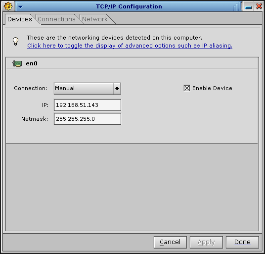 Network configuration